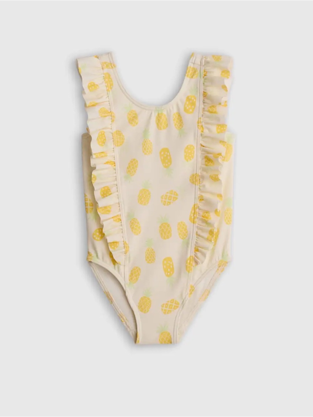 NWT QUINCE Ruffle One Piece Swimsuit Girls Size 8 Pineapple 8264